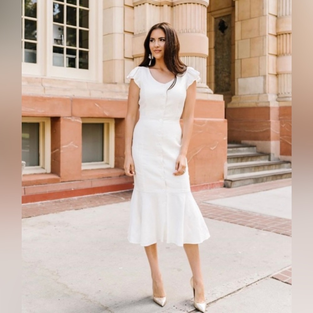 Rachel Parcell white linen dress